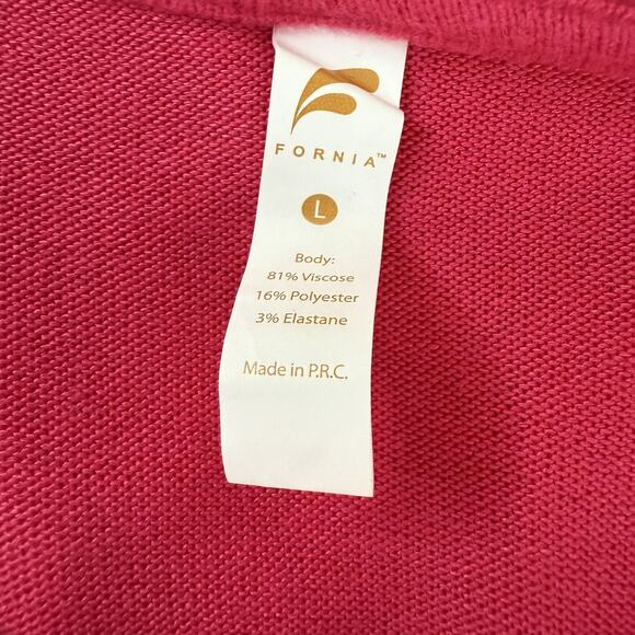 Fornia Shirt Womens Large Pink Long Sleeve Drop Shoulder Boxy Relaxed Fit SOFT - Picture 5 of 8